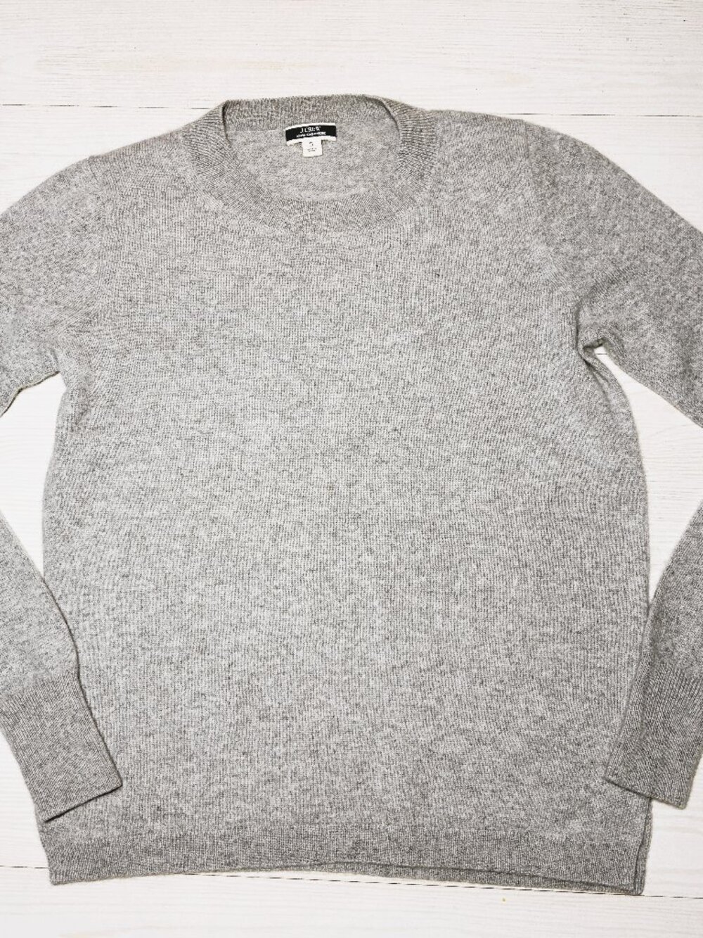 J.Crew Gray 100% Cashmere Slim-Fit Crewneck Sweater Women's Small K1313 FA2
